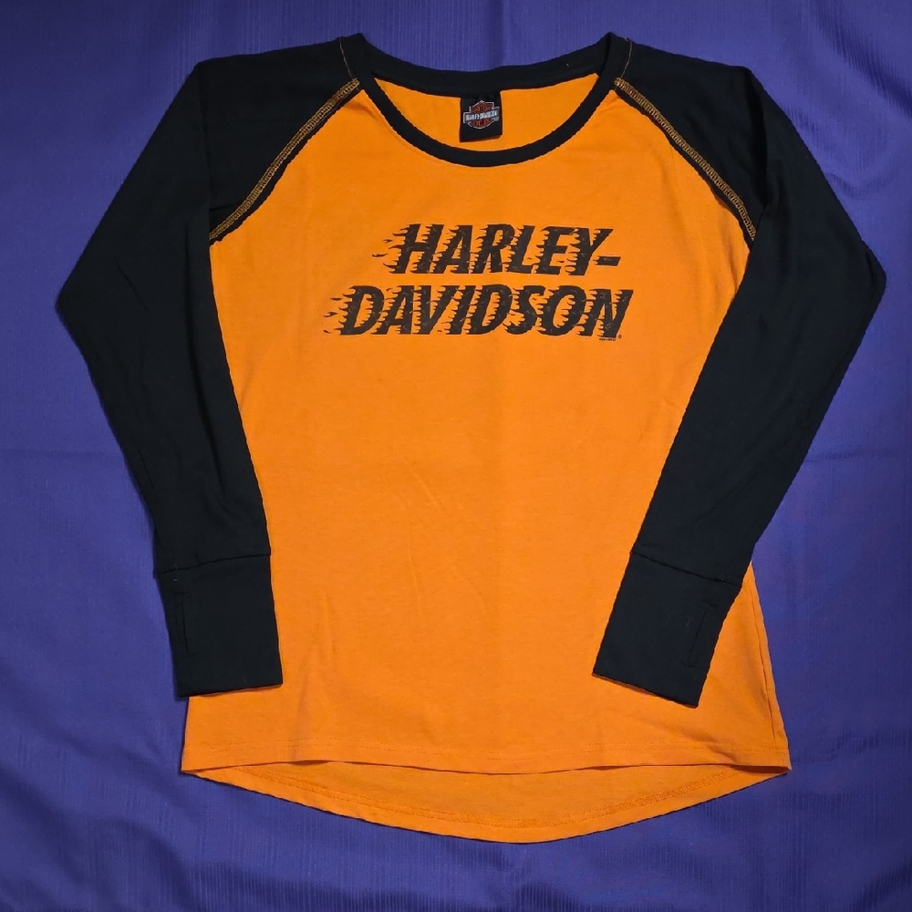 Harley-Davidson Black and Orange Raglan Shirt